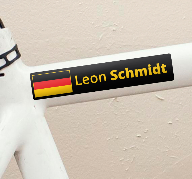 Flagge mit Namensaufkleber Fahrrad - TenStickers