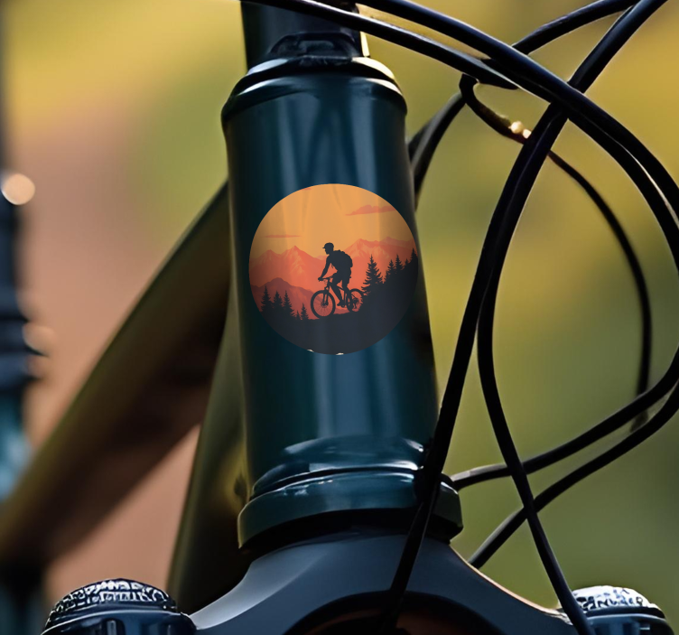 Fahrrad Aufkleber oranger sonnenuntergang - TenStickers