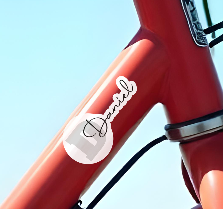 Fahrrad Aufkleber personalisierter Name mit Initiale - TenStickers