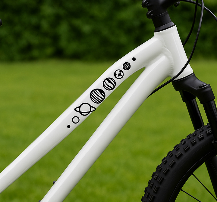 Fahrrad aufkleber planet linie - TenStickers