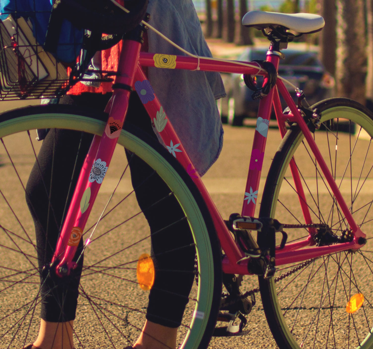 Fahrradaufkleber Blumenset - TenStickers