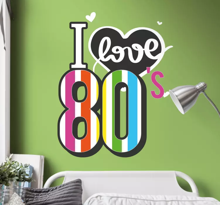 Feiertag Wandtattoo bunte 80er-liebe - TenStickers