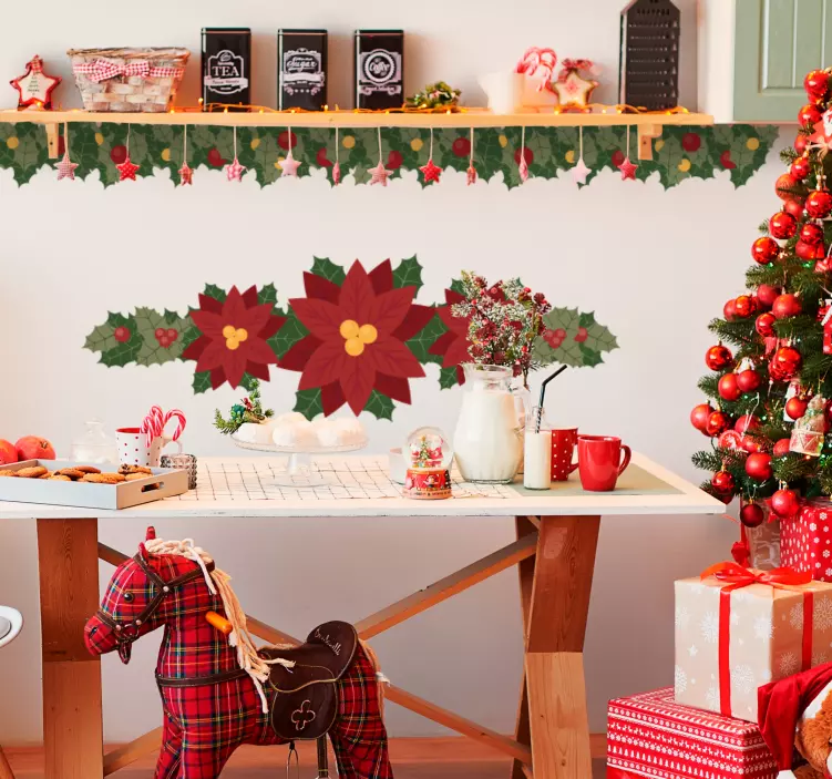 Feiertag Wandtattoo festliches weihnachtsstern-motiv - TenStickers