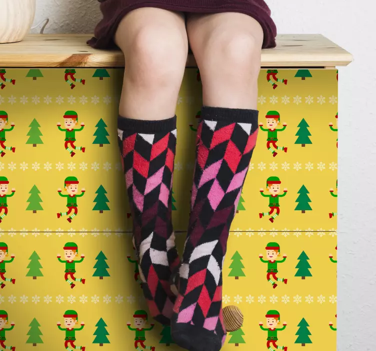 Feiertag Wandtattoo fröhliches elfenmuster - TenStickers