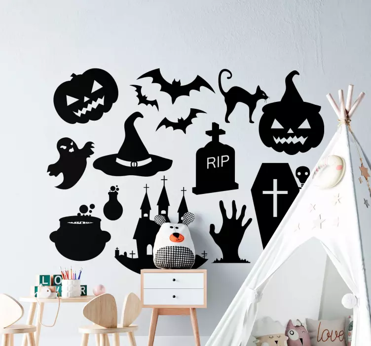 Feiertag Wandtattoo gruselige halloween-symbole - TenStickers