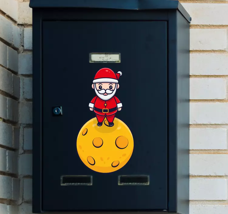 Weihnachtssticker weihnachtsmann auf dem mond - TenStickers