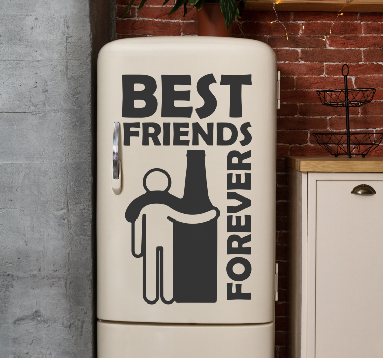 Kühlschrank Folie Best Friend Bierflasche - TenStickers