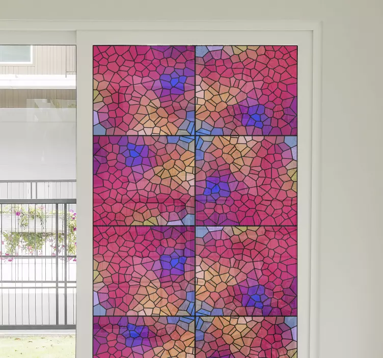 Fensteraufkleber Geometrisches mehrfarbenmuster für glas - TenStickers