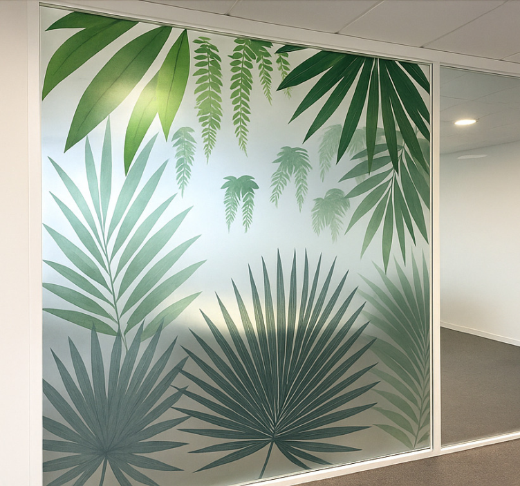 Fensteraufkleber palmblätter-motiv - TenStickers