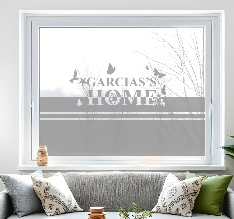 Fensteraufkleber text mit pflanzen - TenStickers