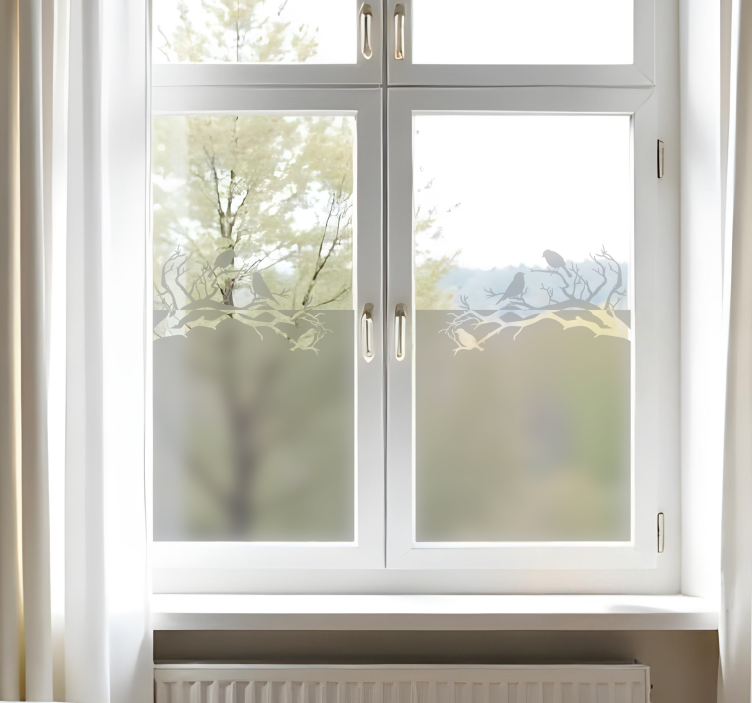 Fensteraufkleber Zweige mit Vögeln - TenStickers