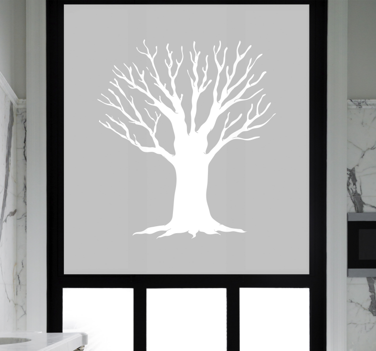 Fensterfolie Badezimmer Baum Umriss - TenStickers