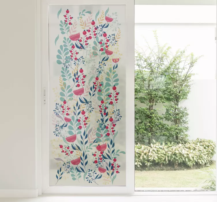 Fensterfolie florales Muster - TenStickers