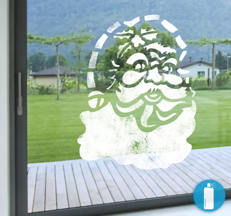 Fenstersticker Weihnachtsmann Kopf Spray - TenStickers