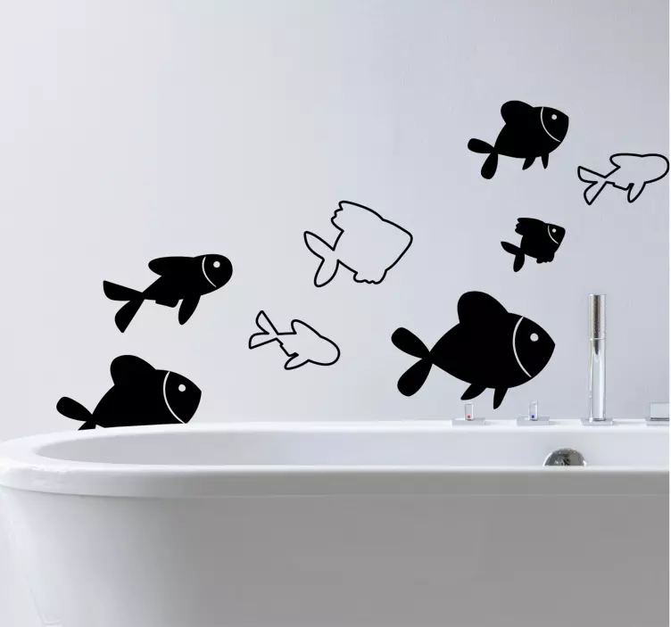 Wandtattoo Badezimmer stilisierte unterwasserlebewesen - TenStickers