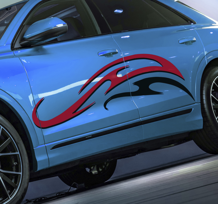 Flammen in schwarz und rot Autotattoo - TenStickers