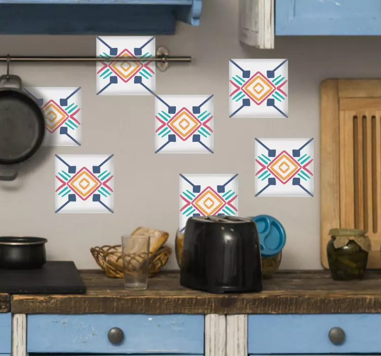 Fliesenaufkleber geometrisches buntes muster - TenStickers
