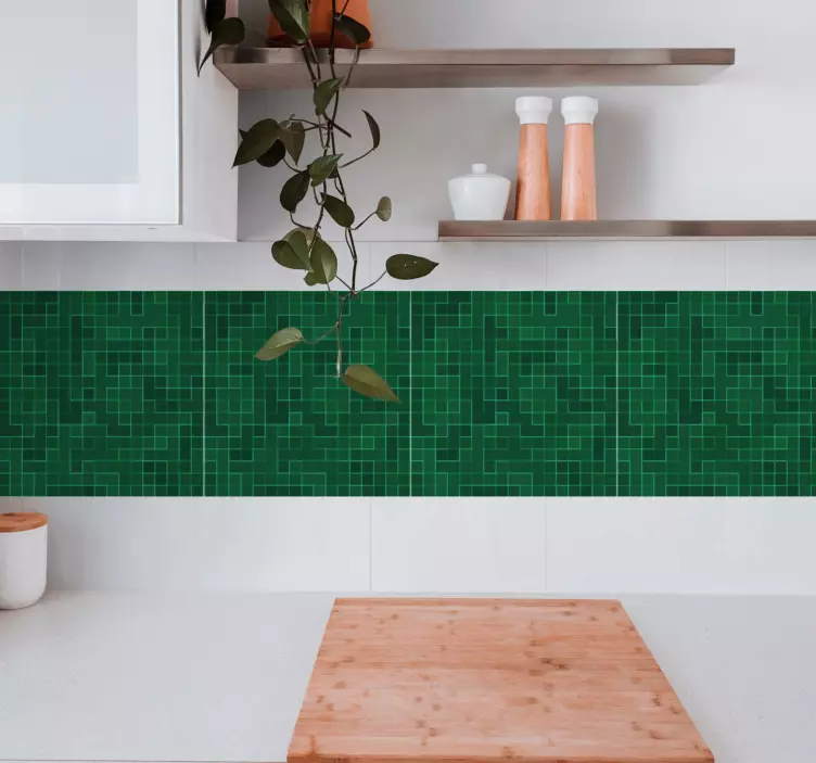 Fliesenaufkleber geometrisches grünes motiv - TenStickers