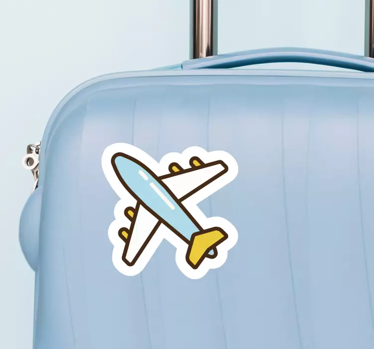 Flugzeug Emoji Koffer Aufkleber - TenStickers