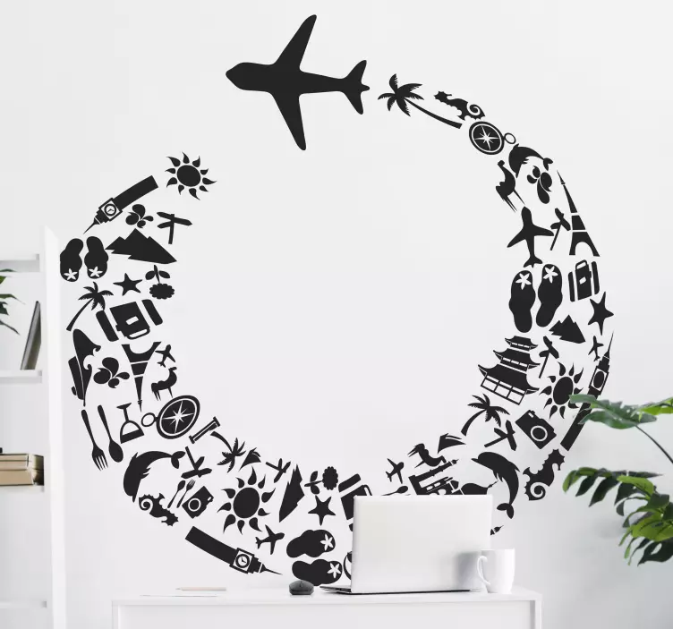Flugzeug Reise Aufkleber - TenStickers