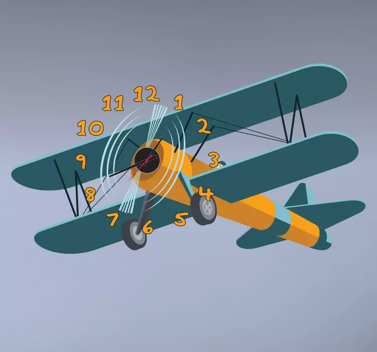 Flugzeug Uhr Aufkleber - TenStickers