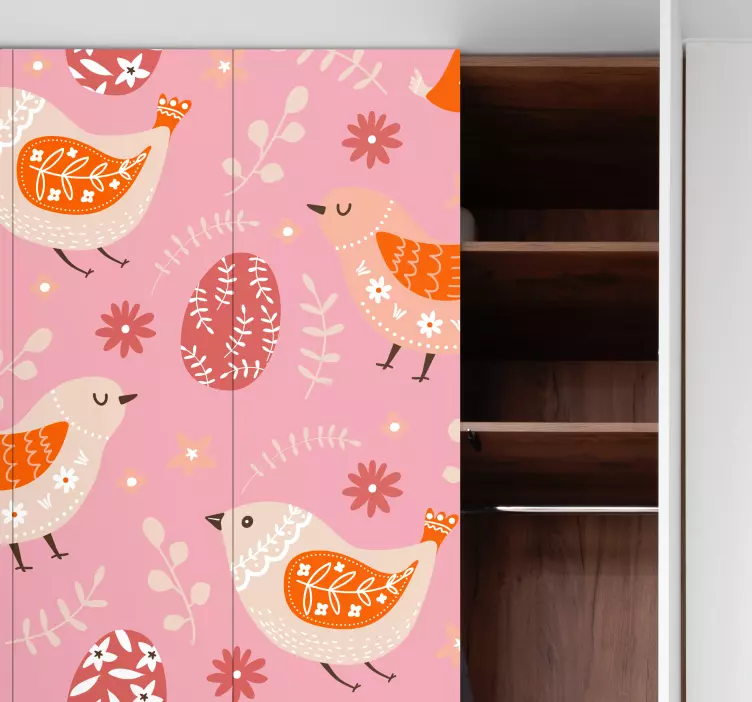 Folie Kühlschrank volkskunst zu ostern - TenStickers