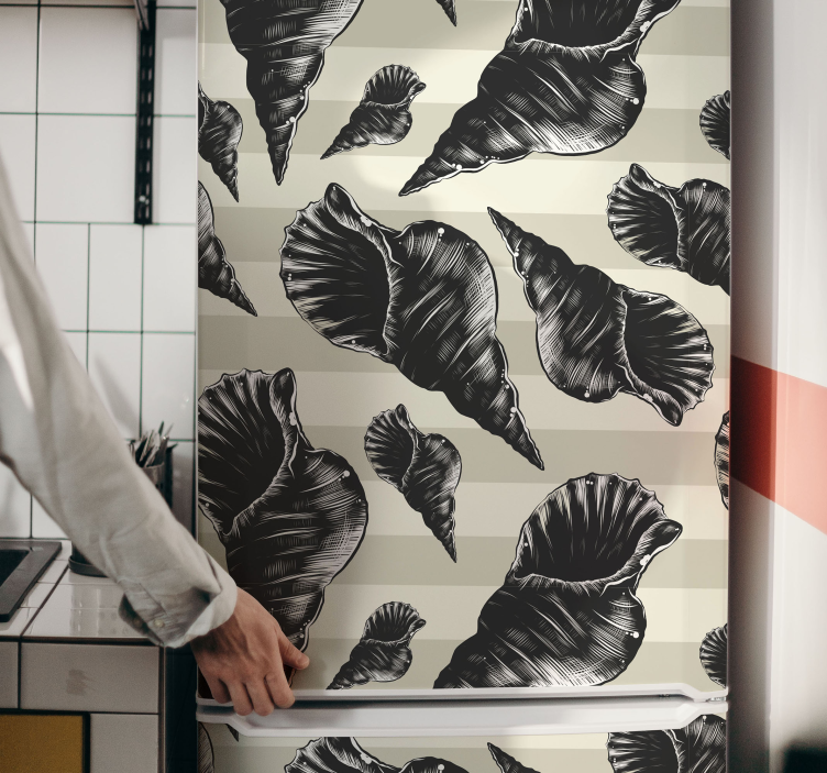 Folie Kühlschrank illustrative muschelmuster - TenStickers