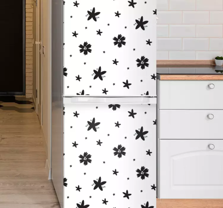 Kühlschrank Folie kühlschrankbezug mit blumenmuster - TenStickers