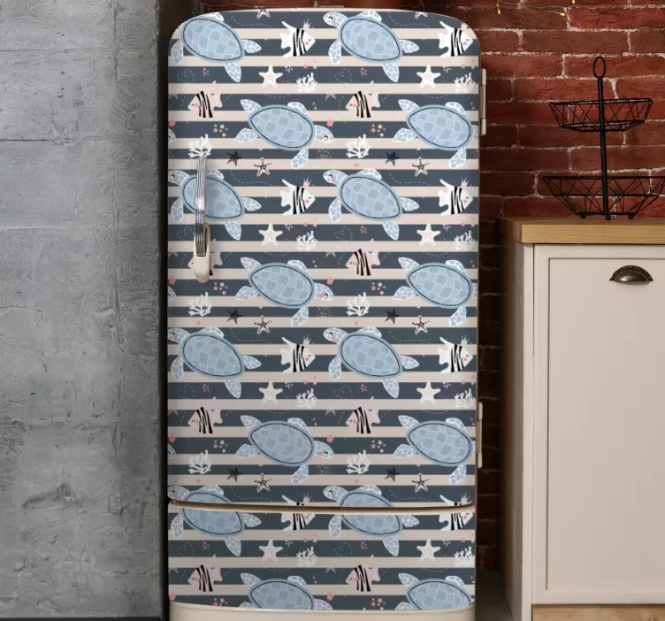Folie Kühlschrank schildkröten-streifenmuster - TenStickers