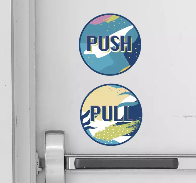 Folie Tür push- und pull-beschilderung - TenStickers