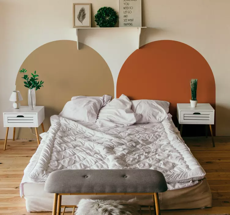 Form Wandtattoo Zweifarbige Halbkreise - TenStickers