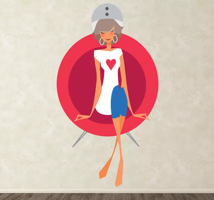 Frau beim Frisör Aufkleber - TenStickers