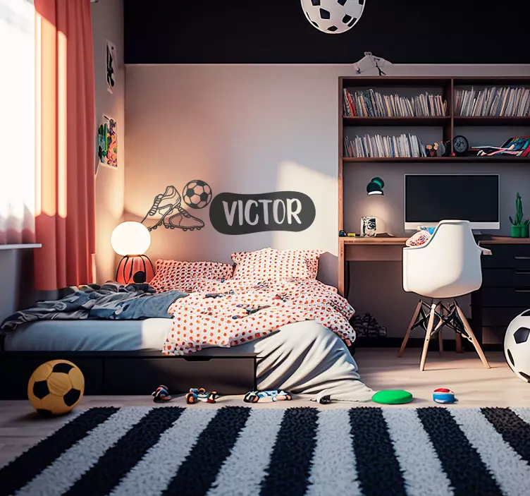 Wandtattoo Fußball benutzerdefiniert - TenStickers