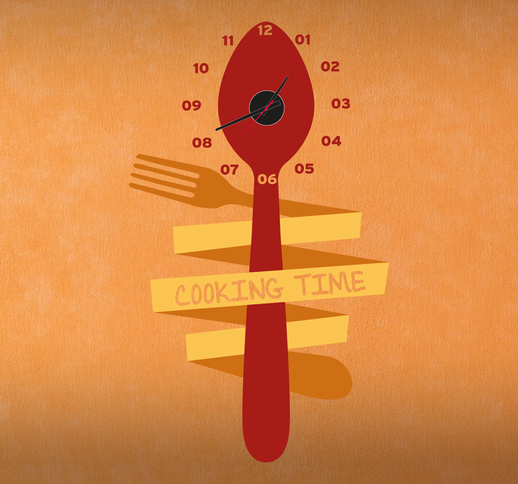 Gabel und Löffel Uhr Aufkleber - TenStickers