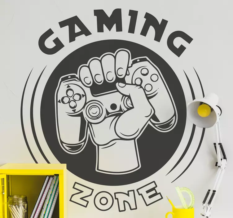 Gamer wandtattoo gaming controller emblem - TenStickers