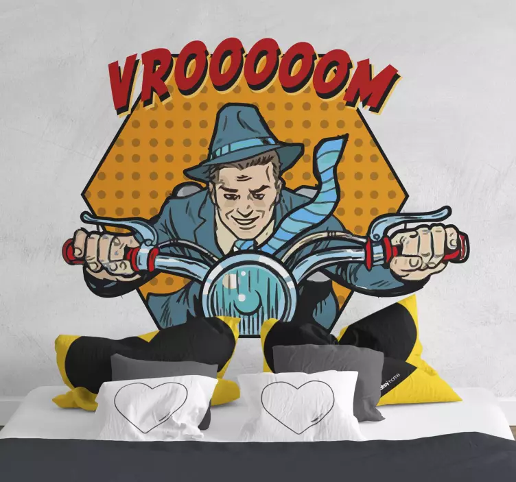 Gamer Wandtattoo motorradfahrerillustration - TenStickers