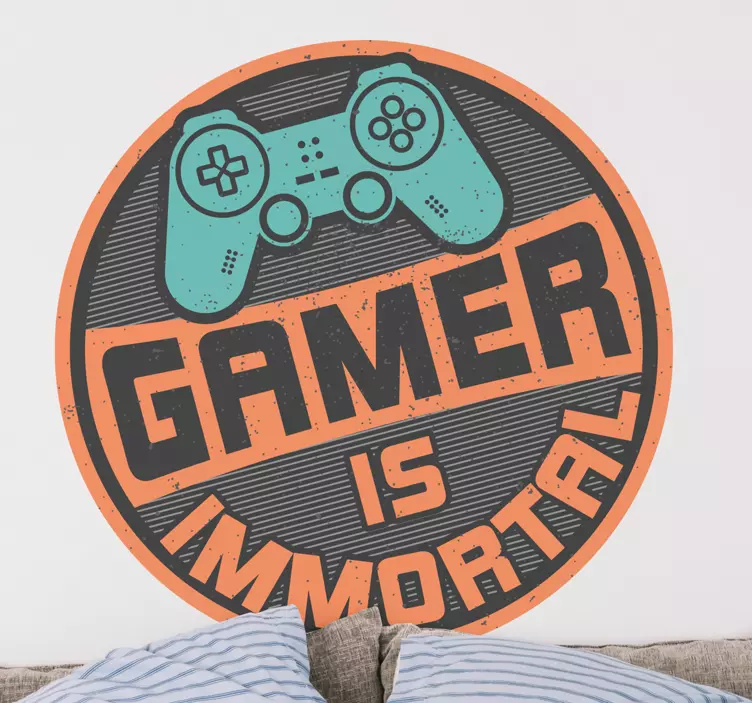 Gaming wandtattoo gamer unsterbliches emblem - TenStickers