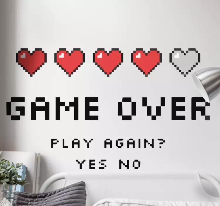 Gaming wandtattoo pixel herz monitor - TenStickers