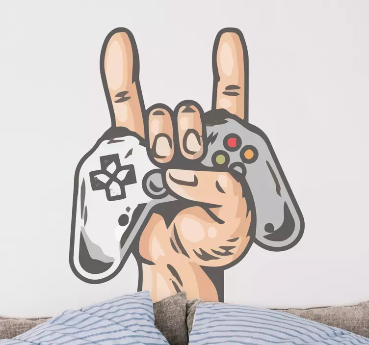 Gaming wandtattoo rockzeichen geste - TenStickers