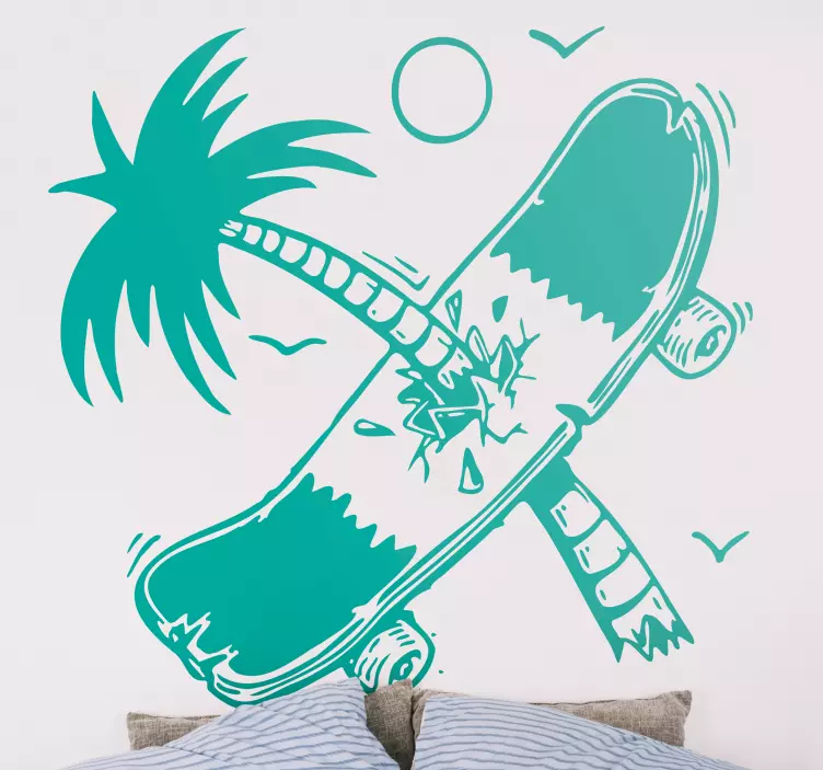 Gaming wandtattoo skateboard palme - TenStickers
