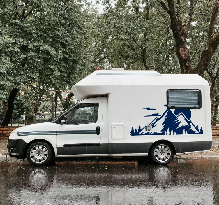 Mountain range caravan sticker Wandtattoo Berge - TenStickers