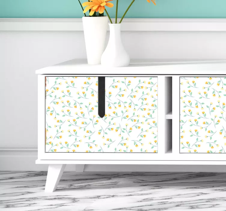 Gelbe blumen wohnzimmer Wandtattoo - TenStickers