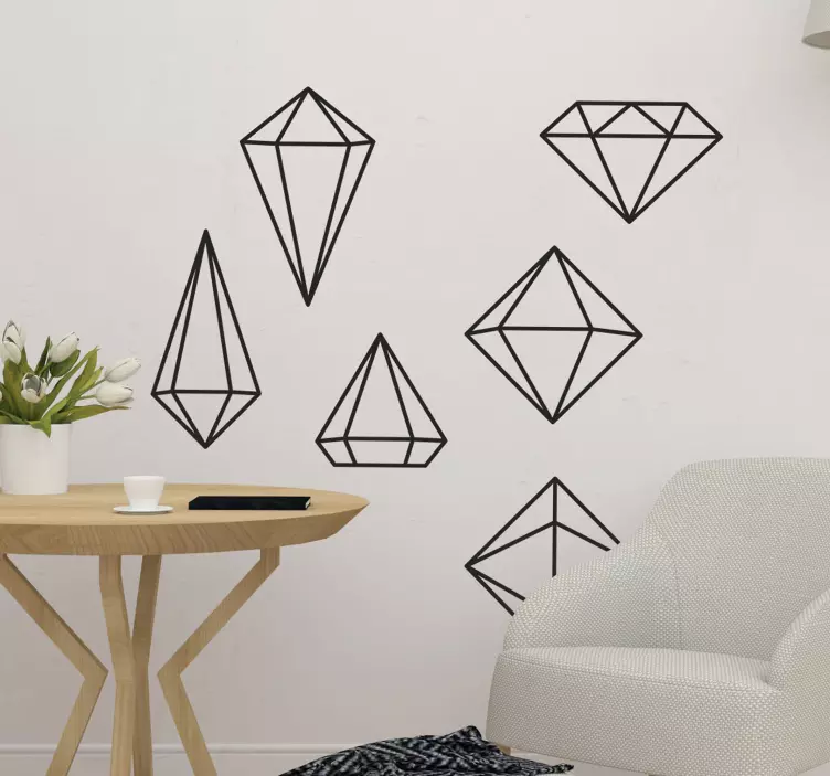 Geometrische prismen wandtattoo - TenStickers