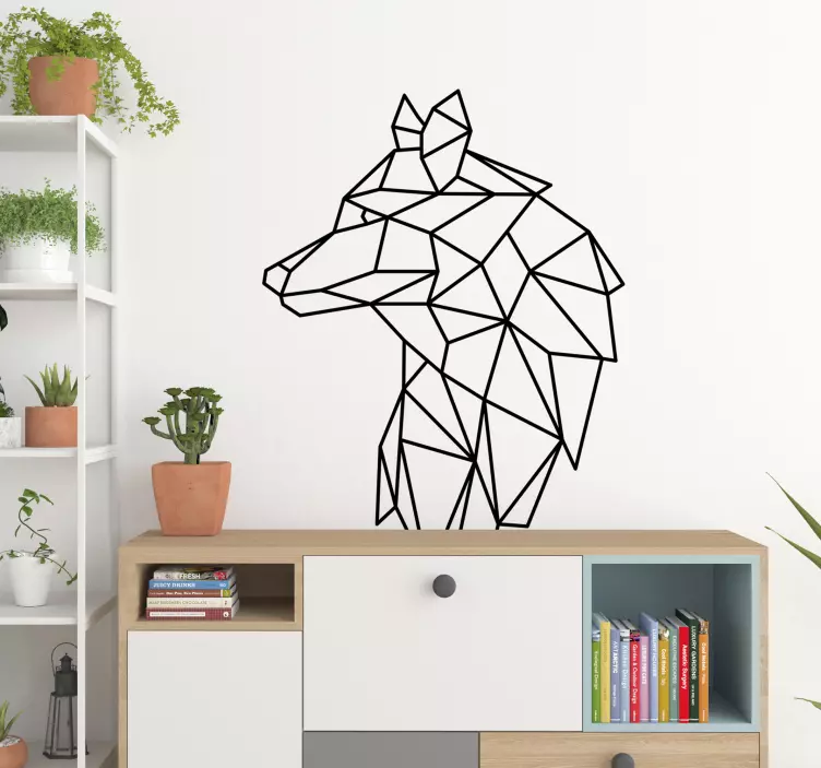 Geometrische wolf tier wandaufkleber - TenStickers