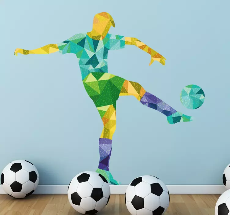 Wandtattoo Fußball Origami Design - TenStickers
