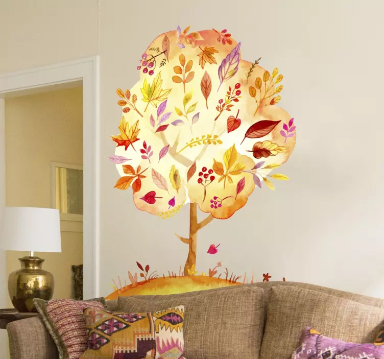 Herbst Wandtattoo Baum Sticker - TenStickers