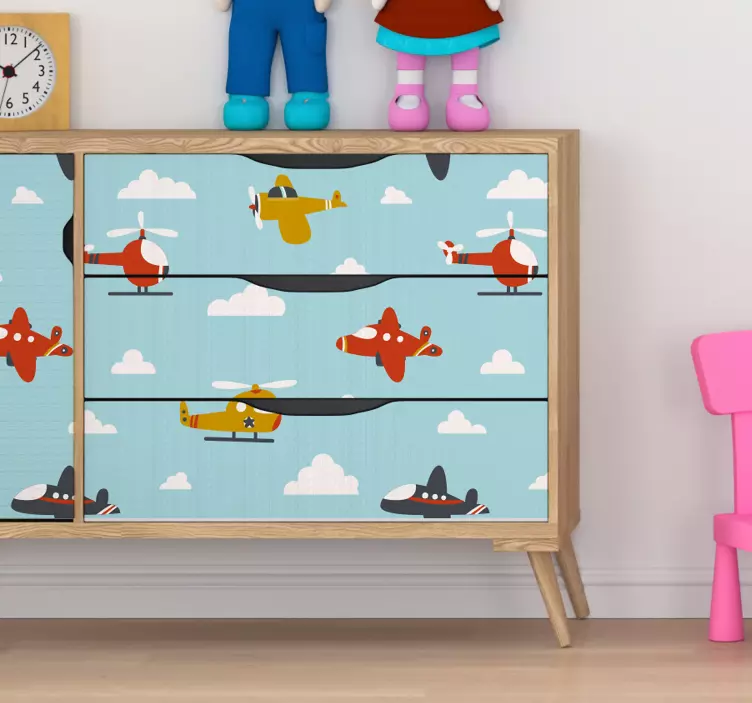 Himmel und Flugzeuge Kinder Möbel Aufkleber - TenStickers