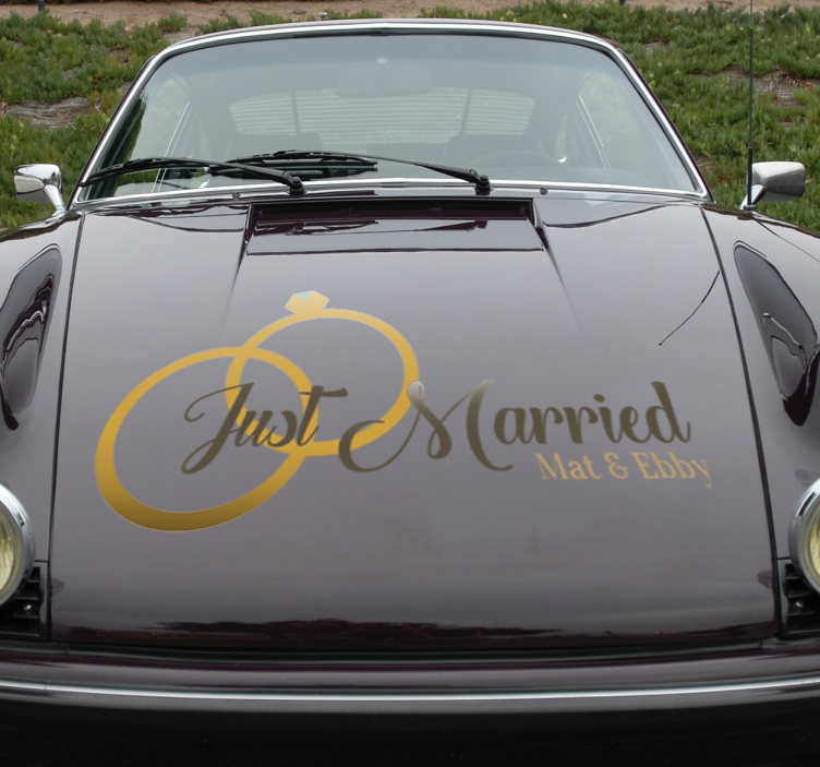 Autoaufkleber Just Married - TenStickers