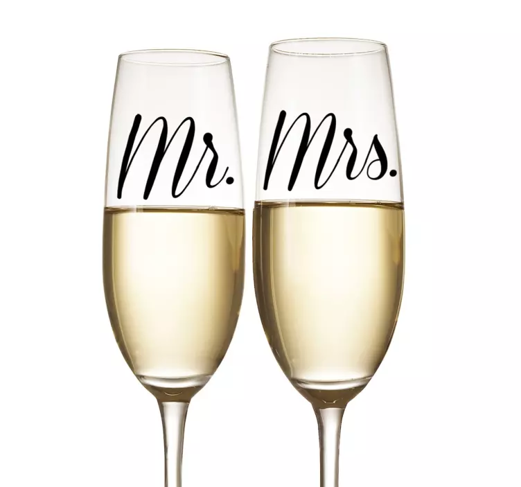 Hochzeitsaufkleber Mr. Mrs. Schriftzug - TenStickers
