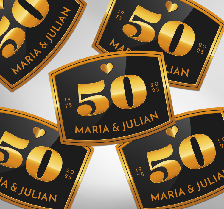 Hochzeitsticker 50. Jubiläum mit namen - TenStickers